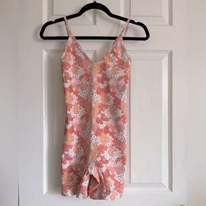 Skatie Floral Jumpsuit in Pink and Orange